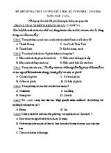 Đề kiểm tra chất lượng giữa học kì I môn Ngữ văn - Năm học 2015-2016